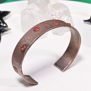Red Swarovski Crystal Copper Cuff Bracelet